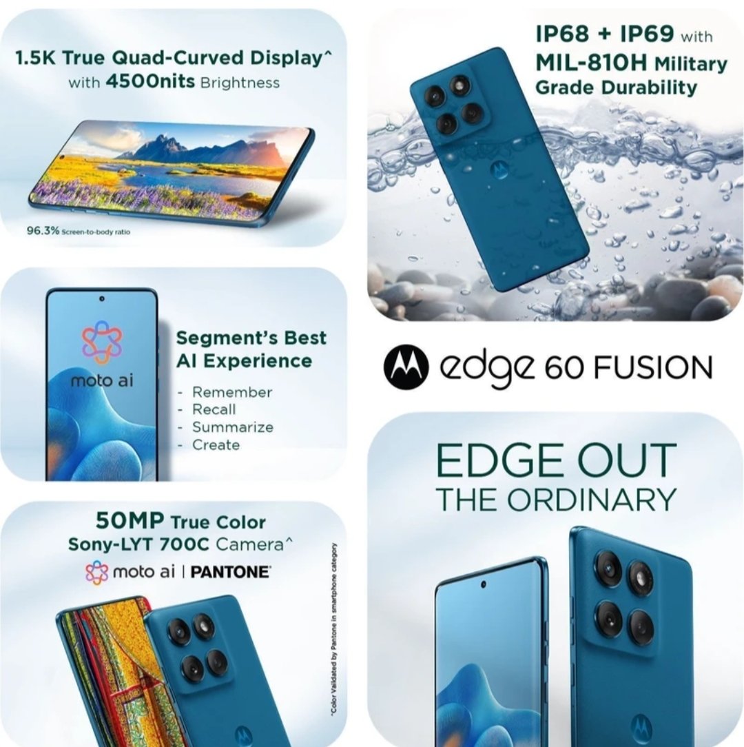 Moto Edge 60 fusion 5g (Pantone Mykonos Blue)
