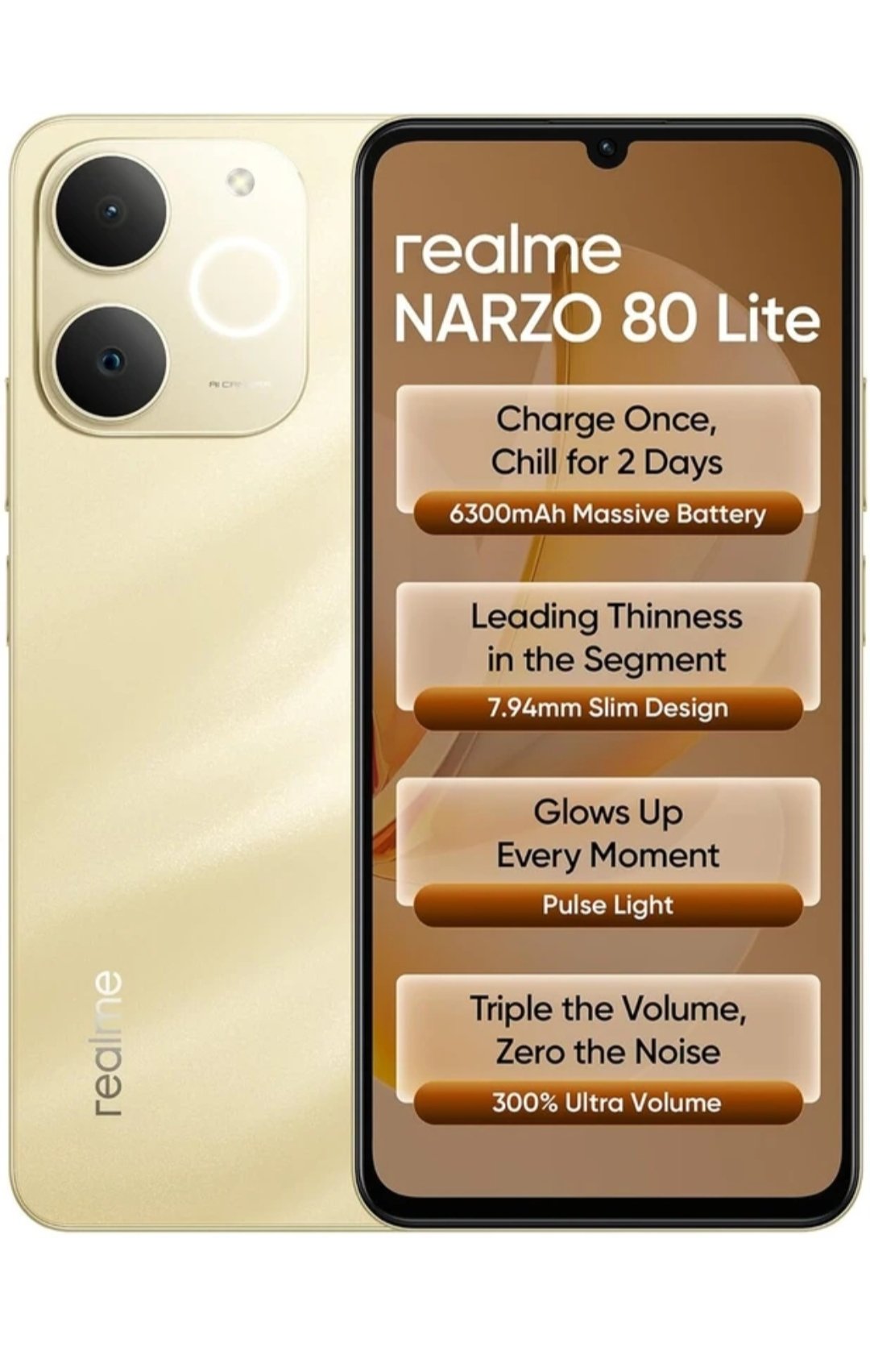 Realme Narzo 80 Lite 4g (Beach Gold)