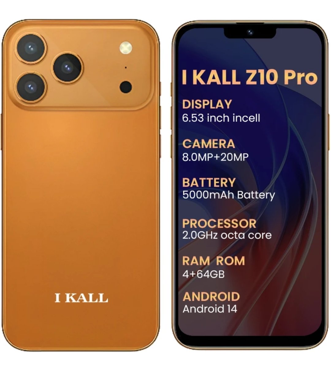 I KALL Z10 4G (ORANGE BY ALPHA RADIOS)